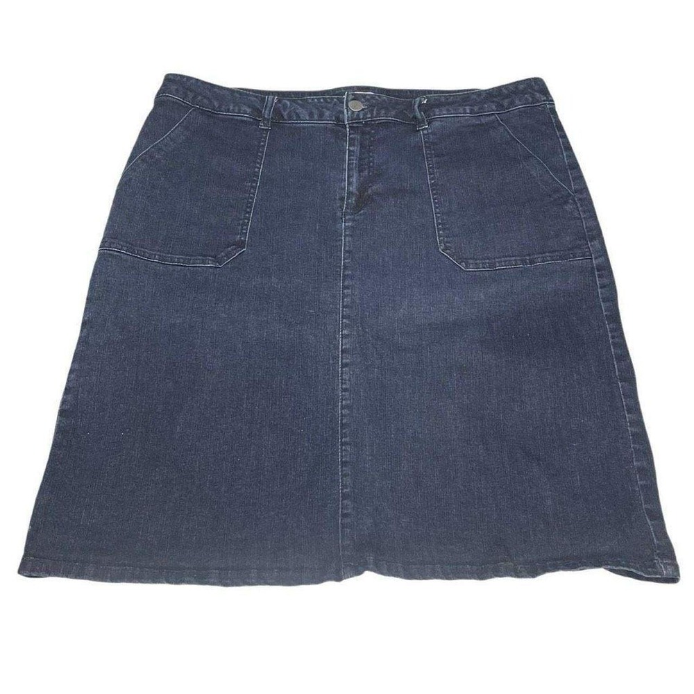 Croft & Barrow Utility Pocket Dark Denim Skirt